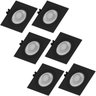 Kit 6 Spot LED Direcionável Quadrado Preto Embutir 4,9W Branco Quente 3000K Luz Amarela - 1