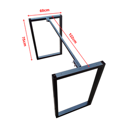 Pé Base para Mesa Estilo Industrial Ferro Reforçado c/ Barra Central 75x60x5cm - 2 Unidades - 3