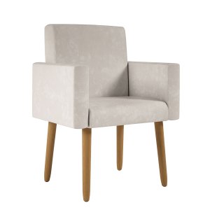 Poltrona Nina Escritório Recepção Pés Palito - Balaqui Decor Cor:bege