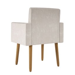 Poltrona Nina Escritório Recepção Pés Palito - Balaqui Decor Cor:bege - 5