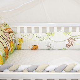 Kit Berço 10 Peças Leão Trança Bege e Palha Coleção Safari - 3