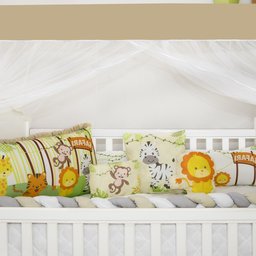 Kit Berço 10 Peças Leão Trança Bege e Palha Coleção Safari - 2