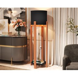 Luminária Abajur Austria com Mesinha Sala Leitura Quarto:preto - 1