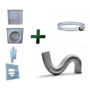 Kit p/Instalação Coifa Auto-Fechante 120mm + Duto Semi 3m
