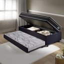 Ver imagem 3 de Bicama Box Baú Solteiro com Colchão Gransleep Ecoflex Molas Verticoil Suede Preto 88x188