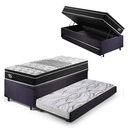 Ver imagem 1 de Bicama Box Baú Solteiro com Colchão Gransleep Ecoflex Molas Verticoil Suede Preto 88x188