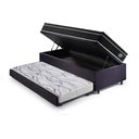 Ver imagem 4 de Bicama Box Baú Solteiro com Colchão Gransleep Ecoflex Molas Verticoil Suede Preto 88x188