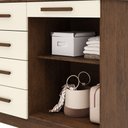 Ver imagem 6 de Cômoda Quarto 122cm com 2 Portas Sapateira Vitória V01 - D'Rossi Cor Imbuia e Champanhe