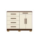 Ver imagem 2 de Cômoda Quarto 122cm com 2 Portas Sapateira Vitória V01 - D'Rossi Cor Imbuia e Champanhe