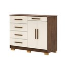 Ver imagem 4 de Cômoda Quarto 122cm com 2 Portas Sapateira Vitória V01 - D'Rossi Cor Imbuia e Champanhe