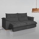 Ver imagem 2 de Sofa Retratil e Reclinavel Roma 230cm Kc Rei de Casa Veludo Cinza
