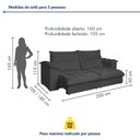 Ver imagem 4 de Sofa Retratil e Reclinavel Roma 230cm Kc Rei de Casa Veludo Cinza