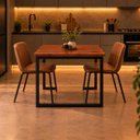 Ver imagem 3 de Mesa de Jantar Reforçada Industrial 110x50cm Tampo Vermelho Pés Preto