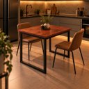 Ver imagem 2 de Mesa de Jantar Reforçada Industrial 110x50cm Tampo Vermelho Pés Preto