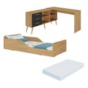 Ver imagem 1 de Kit Cama Infantil Montessoriana com Escrivaninha e Colchão Incluso Aura Multimóveis MP4822