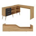 Ver imagem 6 de Kit Cama Infantil Montessoriana com Escrivaninha e Colchão Incluso Aura Multimóveis MP4822
