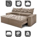 Ver imagem 3 de Sofá Retrátil e Reclinável 2,30m Essence Velusoft Bege Cama Inbox