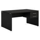 Ver imagem 1 de Mesa Escritório 1,50x0,60m - c/ Gavetas - Preto/Preto - 26021