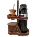 Ver imagem 1 de Kit Chimarrão Mateira de Madeira e Couro e Cuia de Madeira