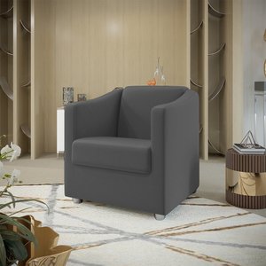 Poltrona Decorativa Mariana Suede Cinza Dal Poz Estofados