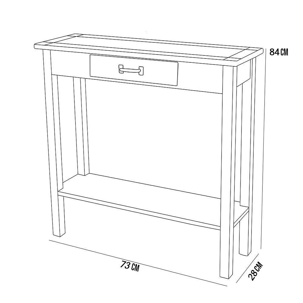 Aparador Buffet Organizador Vintage Retro Madeira Maciça 73 Cm Multiuso Sala Mesa Multiuso Cozinha - 2