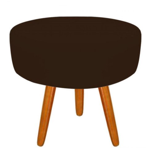 Puff Decorativo Lavinia Suede Pes Castanho Marrom