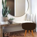 Ver imagem 3 de Puff Decorativo Lavinia Suede Pes Castanho Marrom