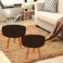 Ver imagem 4 de Puff Decorativo Lavinia Suede Pes Castanho Marrom