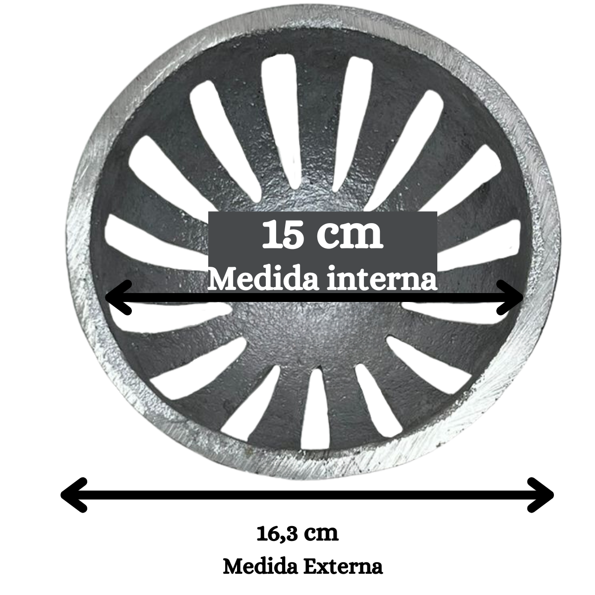 Ralo Abacaxi Alumínio Fundido 15cm Redondo para Calhas - 3