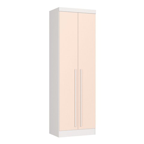 Guarda-Roupa Modulado 2 Portas 3 Gavetas com Cabideiro Infinity Branco/Line/Blush