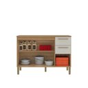 Ver imagem 4 de Balcão com 3 Portas e 2 Gavetas com Tampo 1200 Marrom/Freijó/Off White