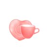 Jogo de Xícaras de Vidro Rosa 85ml com Pires em Formato de Coração Elegância e Charme para Seu Café - 2