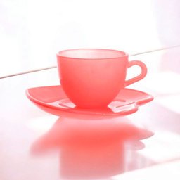 Jogo de Xícaras de Vidro Rosa 85ml com Pires em Formato de Coração Elegância e Charme para Seu Café - 4