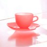 Jogo de Xícaras de Vidro Rosa 85ml com Pires em Formato de Coração Elegância e Charme para Seu Café - 4