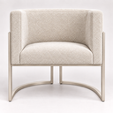 Ver imagem 7 de Poltrona Decorativa Luna Bouclé Premium para Sala Escritório Recepção Base Circular em Ferro Madeira