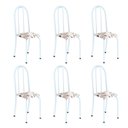 Ver imagem 1 de Kit 6 Cadeiras Tubular 96x36x41 cm Iris B Branco/Arabesco