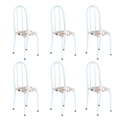 Kit 6 Cadeiras Tubular 96x36x41 Cm Iris B
