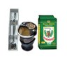 Kit chimarrão Cuia porongo bomba inox tapa erva e erva mate - 1
