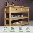 Ver mais imagens de Balcão Aparador Madeira 1 Gaveta 2 Prateleiras Tequila Cera Mexicana Idimex