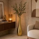 Ver imagem 2 de Vaso Decorativo de Chão em Ferro Dourado 72cm 16957-Pl