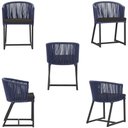 Ver imagem 5 de Mesa com 4 Cadeiras e Noronha Estofado 9 Trama Original Azul