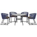 Ver imagem 1 de Mesa com 4 Cadeiras e Noronha Estofado 9 Trama Original Azul