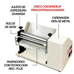Cilindro Laminador de Massas Elétrico Bivolt Csc30 Saro - 3