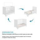 Ver mais imagens de Berço Peroba Popy Retrô Americano Branco Mini Cama Infantil