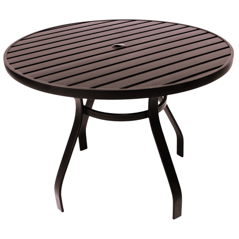 Mesa 120cm de Alumínio Marrom para Jardim Piscina Área Gourmet