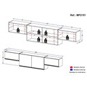 Ver imagem 3 de Kit 3 Armários de Cozinha Aéreos 4 Portas Veneza Multimóveis Mp2151 Branco/dourado