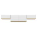 Ver imagem 1 de Kit 3 Armários de Cozinha Aéreos 4 Portas Veneza Multimóveis Mp2151 Branco/dourado