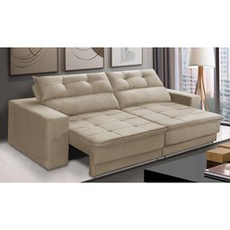 Sofá Retrátil e Reclinável 3 Lugares 1,90m com Molas Emily Suede Adonai Estofados - 1 Sofá Retrátil e Reclinável 3 Lugares 1,90m com Molas Emily Suede Adonai Estofados - 1