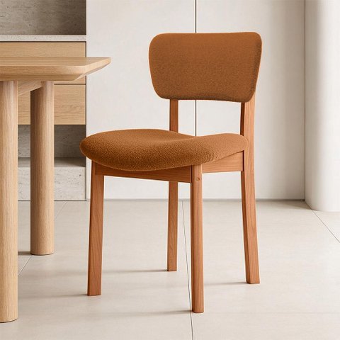 Cadeira para Sala de Jantar Cozinha Living Estofada Dara L02 Bouclê Terracota - Lyam Decor