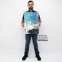 Ver imagem 2 de Quadro Decorativo em Canvas Abstrato Blue - Chassi - 60 x 40cm